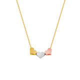Gold Silver Rose Gold Minimal Heart Pendants Necklaces For Women Three Best Friends Bff Jewelry Stainless Steel Bridesmaid Gift