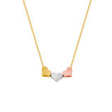 Gold Silver Rose Gold Minimal Heart Pendants Necklaces For Women Three Best Friends Bff Jewelry Stainless Steel Bridesmaid Gift