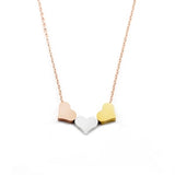 Gold Silver Rose Gold Minimal Heart Pendants Necklaces For Women Three Best Friends Bff Jewelry Stainless Steel Bridesmaid Gift