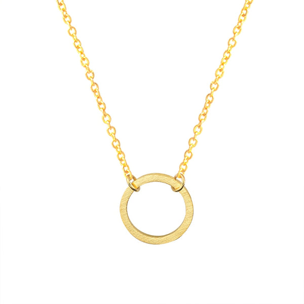 Stainless Steel Simple Circle Pendants & Necklaces For Women Geometry Round Jewelry Rose Gold Chain Necklaces Bijoux Femme Gifts