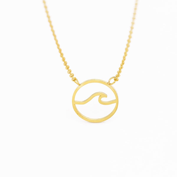 Ocean Wave Pendants Necklaces For Women Simple Jewelry Stainless Steel Chain Choker Necklace Collares Mujer Friendship Gifts Bff