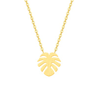 Hawaiian Aloha Plam Tree Pendants Monstera Leaf Necklaces Women's Fashion Jewelry Stainless Steel Necklace Collier Femme Bff